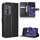 For Motorola Edge 2022 Diamond Texture Leather Phone Case(Black) - 1