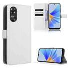 For OPPO A17 Diamond Texture Leather Phone Case(White) - 1