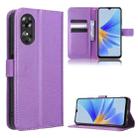 For OPPO A17 Diamond Texture Leather Phone Case(Purple) - 1