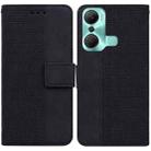 For Infinix Hot 12 Pro Geometric Embossed Flip Leather Phone Case(Black) - 1