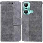 For Infinix Hot 12 Pro Geometric Embossed Flip Leather Phone Case(Grey) - 1