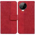 For Infinix Note 12 Pro 4G Geometric Embossed Flip Leather Phone Case(Red) - 1