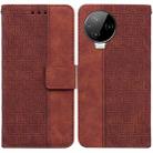 For Infinix Note 12 Pro 4G Geometric Embossed Flip Leather Phone Case(Brown) - 1