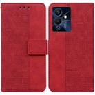 For Infinix Note 12 Pro 5G Geometric Embossed Flip Leather Phone Case(Red) - 1