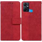 For Infinix Smart 6 Plus Geometric Embossed Flip Leather Phone Case(Red) - 1