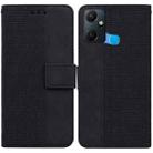 For Infinix Smart 6 Plus Geometric Embossed Flip Leather Phone Case(Black) - 1