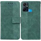 For Infinix Smart 6 Plus Geometric Embossed Flip Leather Phone Case(Green) - 1