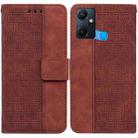 For Infinix Smart 6 Plus Geometric Embossed Flip Leather Phone Case(Brown) - 1