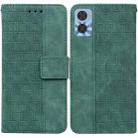 For Motorola Moto E22/E22i Geometric Embossed Flip Leather Phone Case(Green) - 1