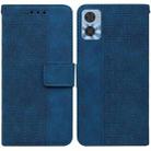 For Motorola Moto E22/E22i Geometric Embossed Flip Leather Phone Case(Blue) - 1