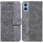 For Motorola Moto E22/E22i Geometric Embossed Flip Leather Phone Case(Grey) - 1