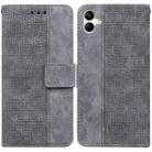 For Samsung Galaxy A04/M13 5G Geometric Embossed Flip Leather Phone Case(Grey) - 1