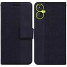 For Tecno Camon 19 Neo Geometric Embossed Flip Leather Phone Case(Black) - 1