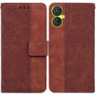 For Tecno Camon 19 Neo Geometric Embossed Flip Leather Phone Case(Brown) - 1