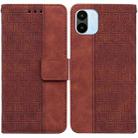 For Xiaomi Redmi A1 Geometric Embossed Flip Leather Phone Case(Brown) - 1