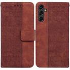 For Samsung Galaxy A14 5G Geometric Embossed Flip Leather Phone Case(Brown) - 1