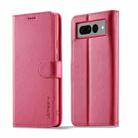 For Google Pixel 7 LC.IMEEKE Calf Texture Horizontal Flip Leather Case(Red) - 1