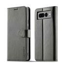 For Google Pixel 7 LC.IMEEKE Calf Texture Horizontal Flip Leather Case(Grey) - 1