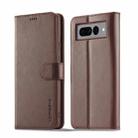 For Google Pixel 7 Pro LC.IMEEKE Calf Texture Horizontal Flip Leather Case(Brown) - 1