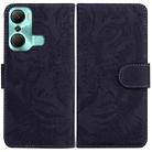 For Infinix Hot 12 Pro Tiger Embossing Pattern Horizontal Flip Leather Phone Case(Black) - 1