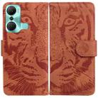 For Infinix Hot 12 Pro Tiger Embossing Pattern Horizontal Flip Leather Phone Case(Brown) - 1