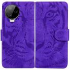 For Infinix Note 12 Pro 4G Tiger Embossing Pattern Horizontal Flip Leather Phone Case(Purple) - 1