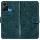 For Infinix Smart 6 Plus Tiger Embossing Pattern Horizontal Flip Leather Phone Case(Green) - 1