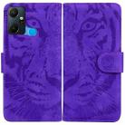 For Infinix Smart 6 Plus Tiger Embossing Pattern Horizontal Flip Leather Phone Case(Purple) - 1