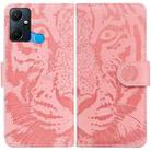 For Infinix Smart 6 Plus Tiger Embossing Pattern Horizontal Flip Leather Phone Case(Pink) - 1