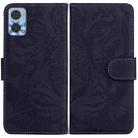 For Motorola Moto E22/E22i Tiger Embossing Pattern Horizontal Flip Leather Phone Case(Black) - 1