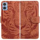 For Motorola Moto E22/E22i Tiger Embossing Pattern Horizontal Flip Leather Phone Case(Brown) - 1