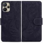 For Realme 9i 5G Tiger Embossing Pattern Horizontal Flip Leather Phone Case(Black) - 1