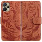 For Realme 9i 5G Tiger Embossing Pattern Horizontal Flip Leather Phone Case(Brown) - 1