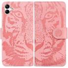 For Samsung Galaxy A04/M13 5G Tiger Embossing Pattern Horizontal Flip Leather Phone Case(Pink) - 1