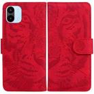 For Xiaomi Redmi A1 Tiger Embossing Pattern Horizontal Flip Leather Phone Case(Red) - 1