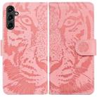 For Samsung Galaxy A14 5G Tiger Embossing Pattern Horizontal Flip Leather Phone Case(Pink) - 1