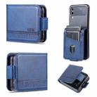 For Samsung Galaxy Z Flip4 5G AZNS Magnetic Calf Texture Flip Leather Phone Case(Dark Blue) - 1