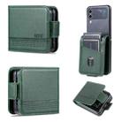 For Samsung Galaxy Z Flip3 5G AZNS Magnetic Calf Texture Flip Leather Phone Case(Dark Green) - 1