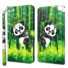 For Motorola Moto G Power 2022 3D Painting Pattern TPU + PU Phone Case(Panda Climbing Bamboo) - 1