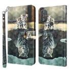 For Motorola Moto G Power 2022 3D Painting Pattern TPU + PU Phone Case(Cat Tiger) - 1