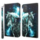 For Motorola Moto G Power 2022 3D Painting Pattern TPU + PU Phone Case(Wolf) - 1