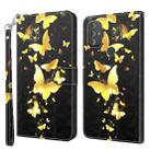 For Motorola Moto G Power 2022 3D Painting Pattern TPU + PU Phone Case(Gold Butterfly) - 1