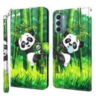 For Motorola Moto G Stylus 5G 2022 3D Painting Pattern TPU + PU Phone Case(Panda Climbing Bamboo) - 1