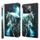 For OnePlus 10T 3D Painting Pattern TPU + PU Phone Case(Wolf) - 1