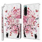 For Sony Xperia 5 IV 3D Painting Pattern TPU + PU Phone Case(Cat Under The Tree) - 1