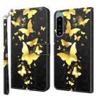 For Sony Xperia 5 IV 3D Painting Pattern TPU + PU Phone Case(Gold Butterfly) - 1