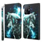 For Xiaomi 11T Pro 3D Painting Pattern TPU + PU Phone Case(Wolf) - 1