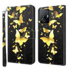 For Xiaomi 11T Pro 3D Painting Pattern TPU + PU Phone Case(Gold Butterfly) - 1