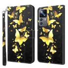 For Xiaomi 12T Pro/12T/Redmi K50 Ultra 3D Painting Pattern TPU + PU Phone Case(Gold Butterfly) - 1