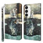 For Samsung Galaxy S23 5G 3D Painting Pattern TPU + PU Phone Case(Cat Tiger) - 1